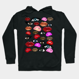 Novelty Lips and Eyes Hoodie